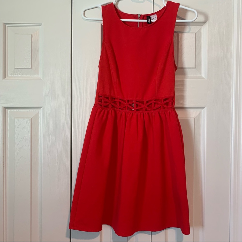 Red dress with cut out